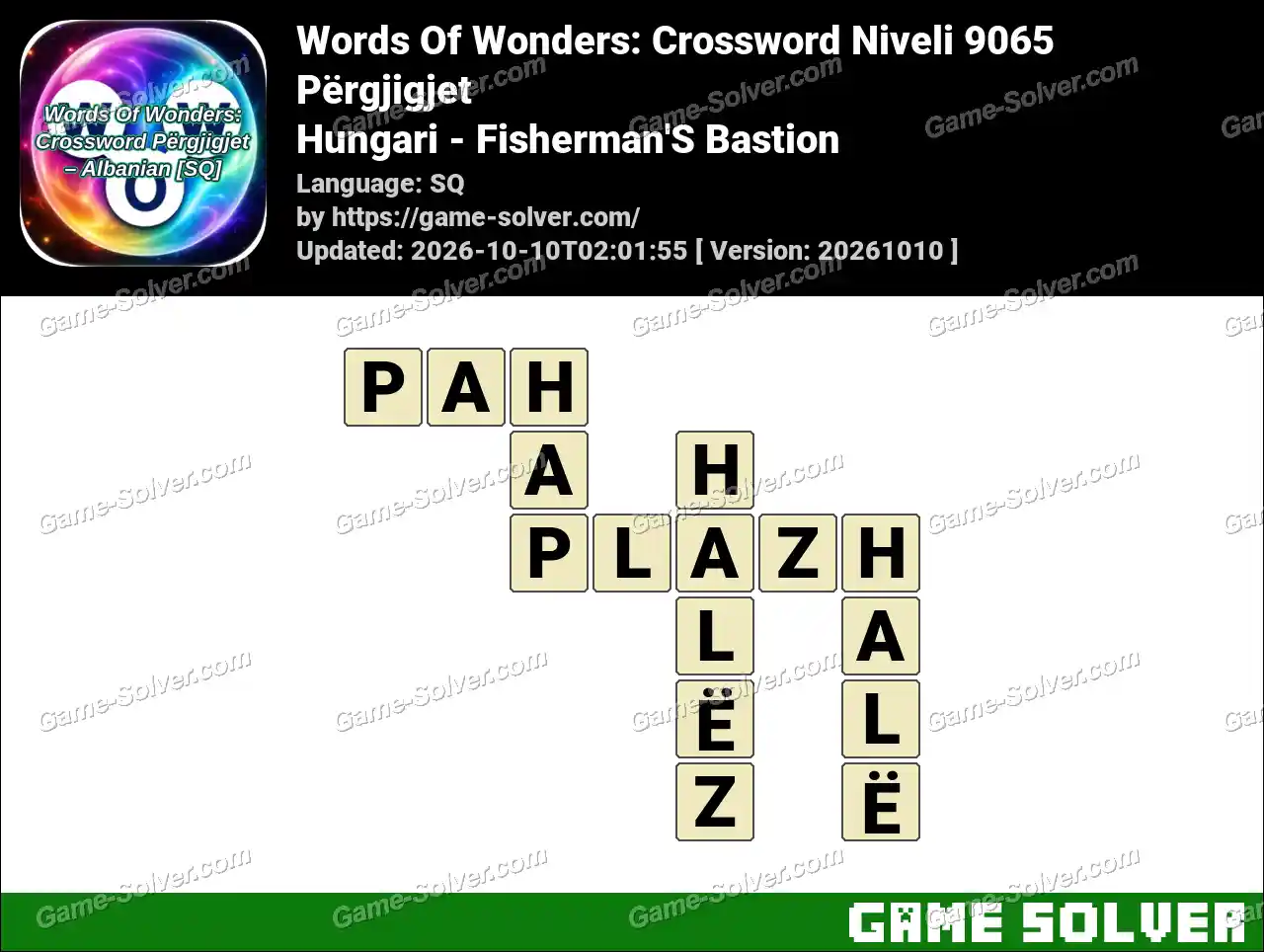 Words Of Wonders: Crossword Niveli 9065 Përgjigjet – Hungari – Fisherman’S Bastion